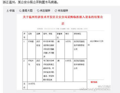 溫州公安局採購木馬病毒 官方稱已介入調查