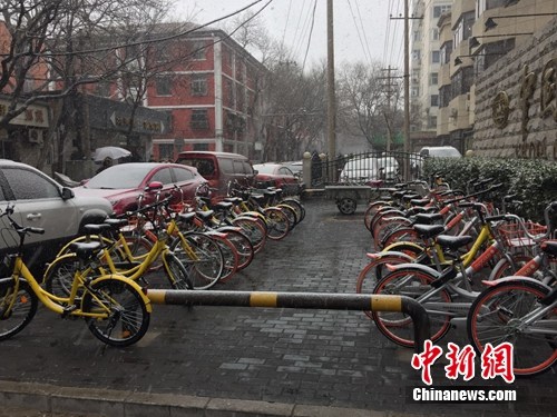 風雪中的共用單車。<a target='_blank' href='http://big5.chinataiwan.cn/gate/big5/www.chinanews.com/' _fcksavedurl='http://big5.chinataiwan.cn/gate/big5/www.chinanews.com/' ></table><p  align=