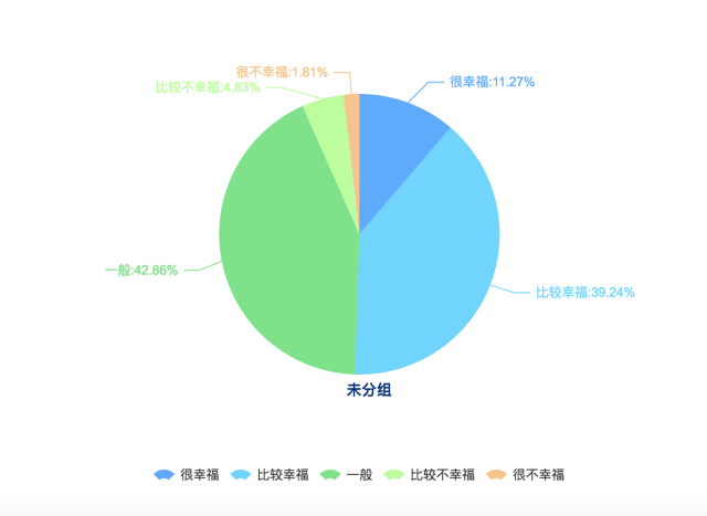 長沙受訪者在衡量生活是否幸福時主要考慮的是健康狀況（59.43%）、家庭關係（51.32%）和收入（47.92%），婚姻或感情生活在長沙受訪者影響幸福程度佔（39.25%），生態環境對長沙受訪者幸福感的影響並不明顯（6.60%），這與全國受訪者的普遍選擇較為相似。在全國受訪者中，認為影響幸福的因素主要是健康狀況（54.19%）、家庭關係（47.79%）和收入（43.81%）。