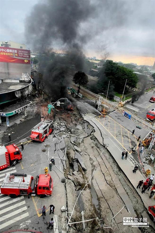 高雄市前鎮區氣爆災情。（圖片來源：臺灣中時電子報）