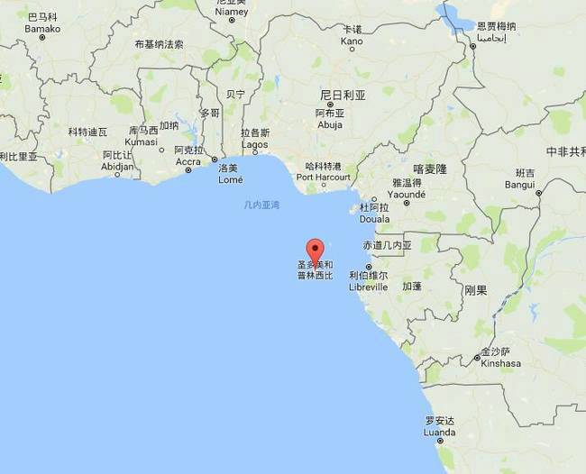資料圖：聖多美和普林西比位置示意圖