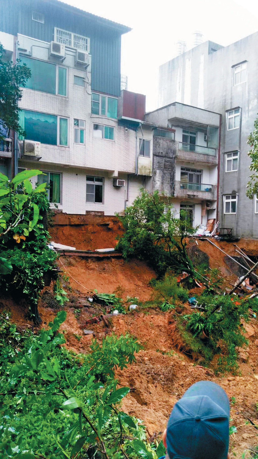 臺新北汐止區連日大雨釀災地基被掏空（圖）