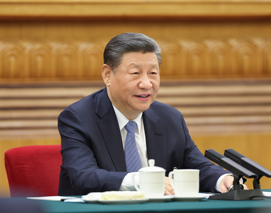 2024年3月5日，習近平總書記參加他所在的十四屆全國人大二次會議江蘇代表團審議。