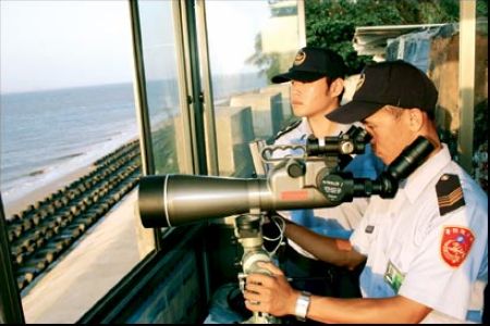 資料圖：駐防太平島的臺灣“海巡署”人員。