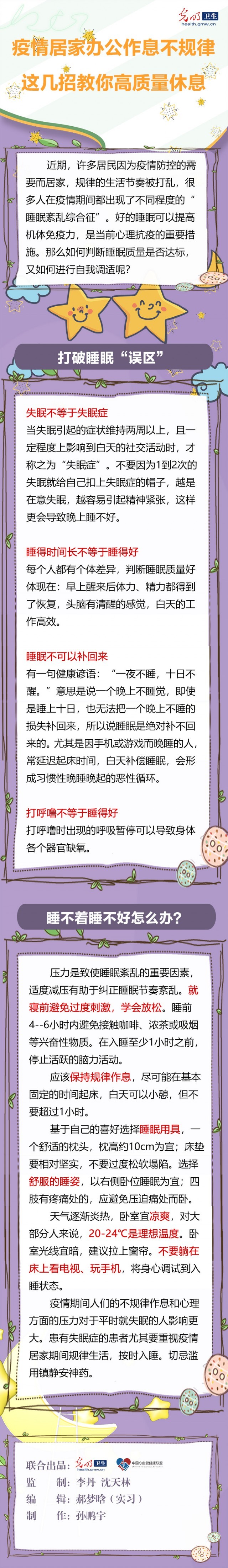 【防疫科普海報】疫情居家辦公作息不規律，這幾招教你高品質休息